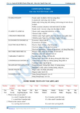 Chuyên đề Confusing words - Nguyễn Ngọc Anh